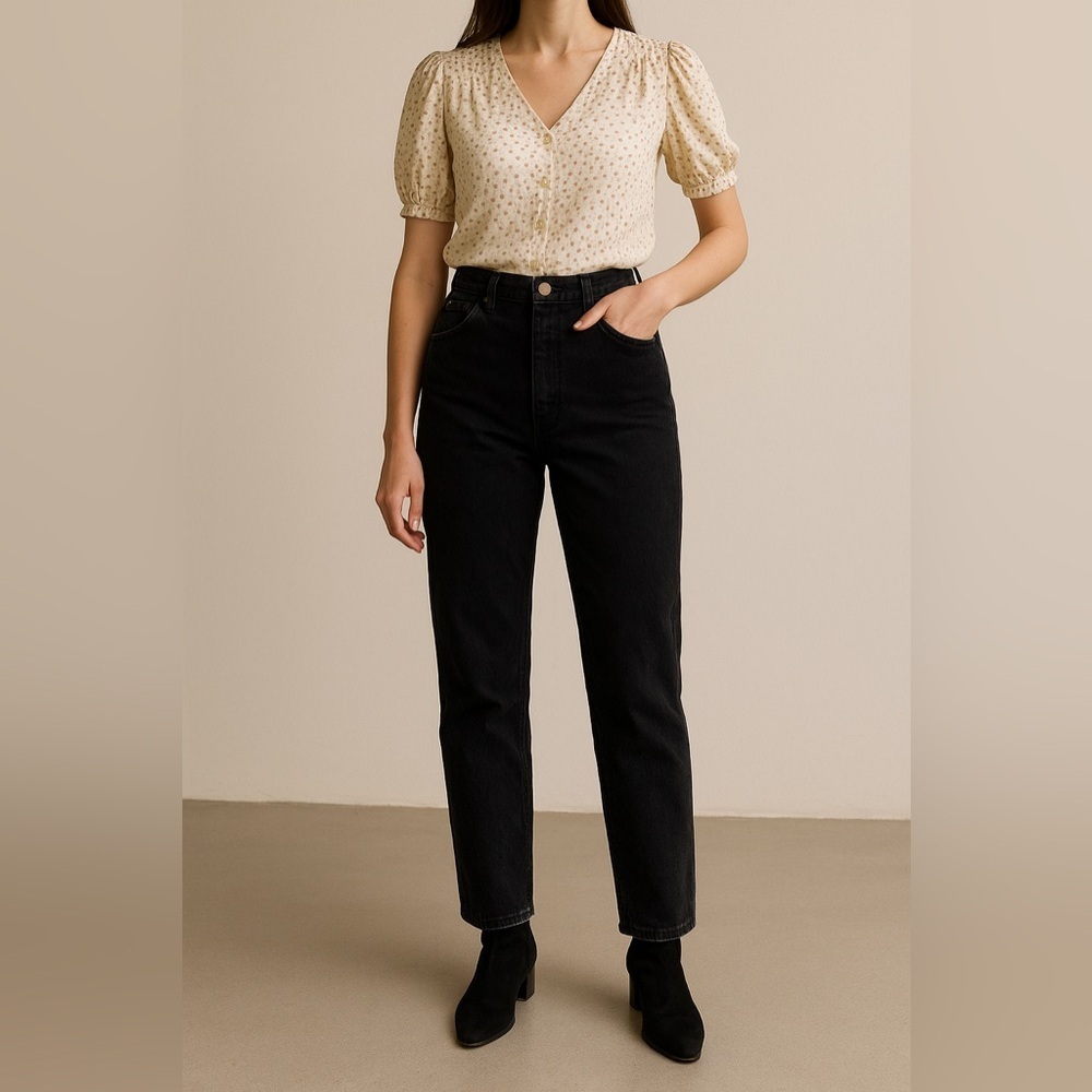 Vintage Wrangler for Women Black High Waisted Jeans Sz 14 x 34 USA 100% Cotton